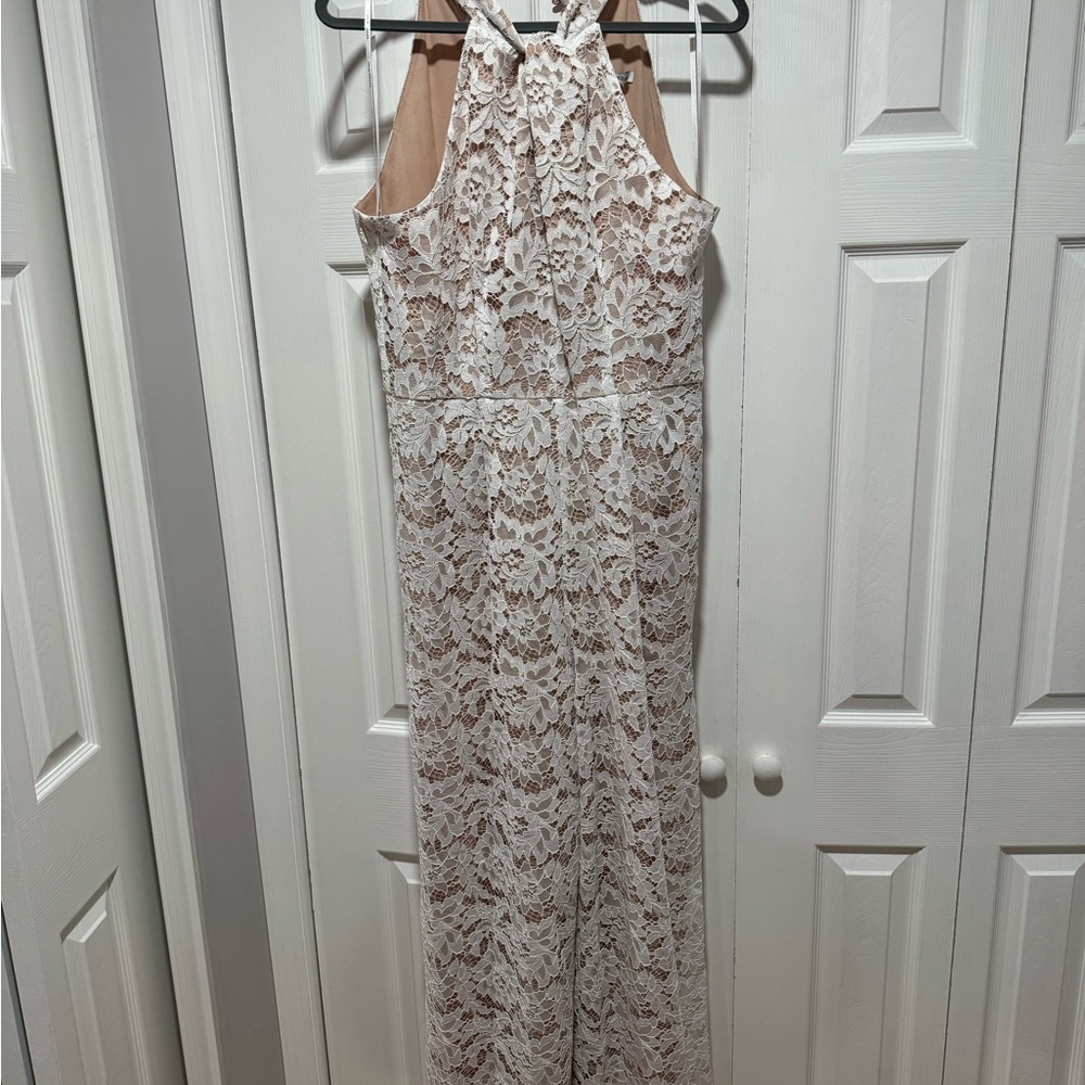 Julia Jordan White Lace Jumpsuit
